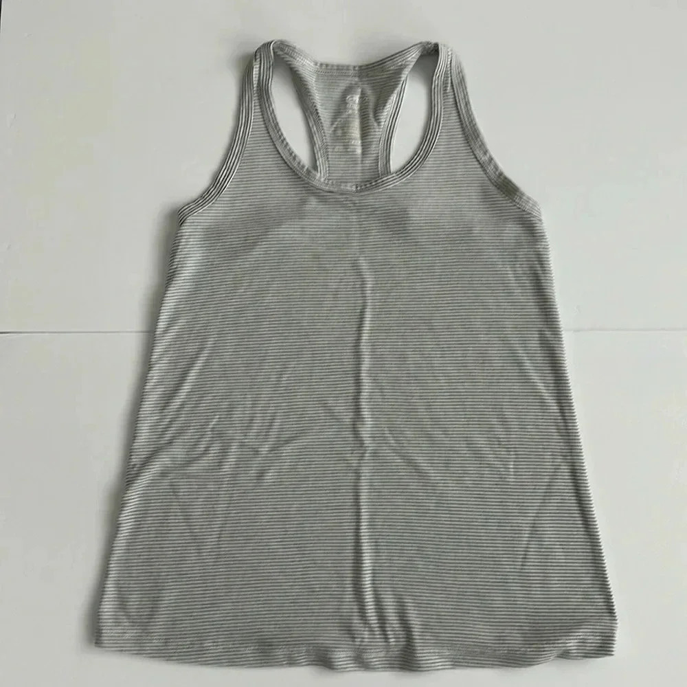 Olive Striped Racer Back Tank Top Sz XS - Picture 1 of 4